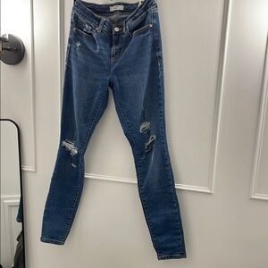 Women's Blue Distressed Jeans